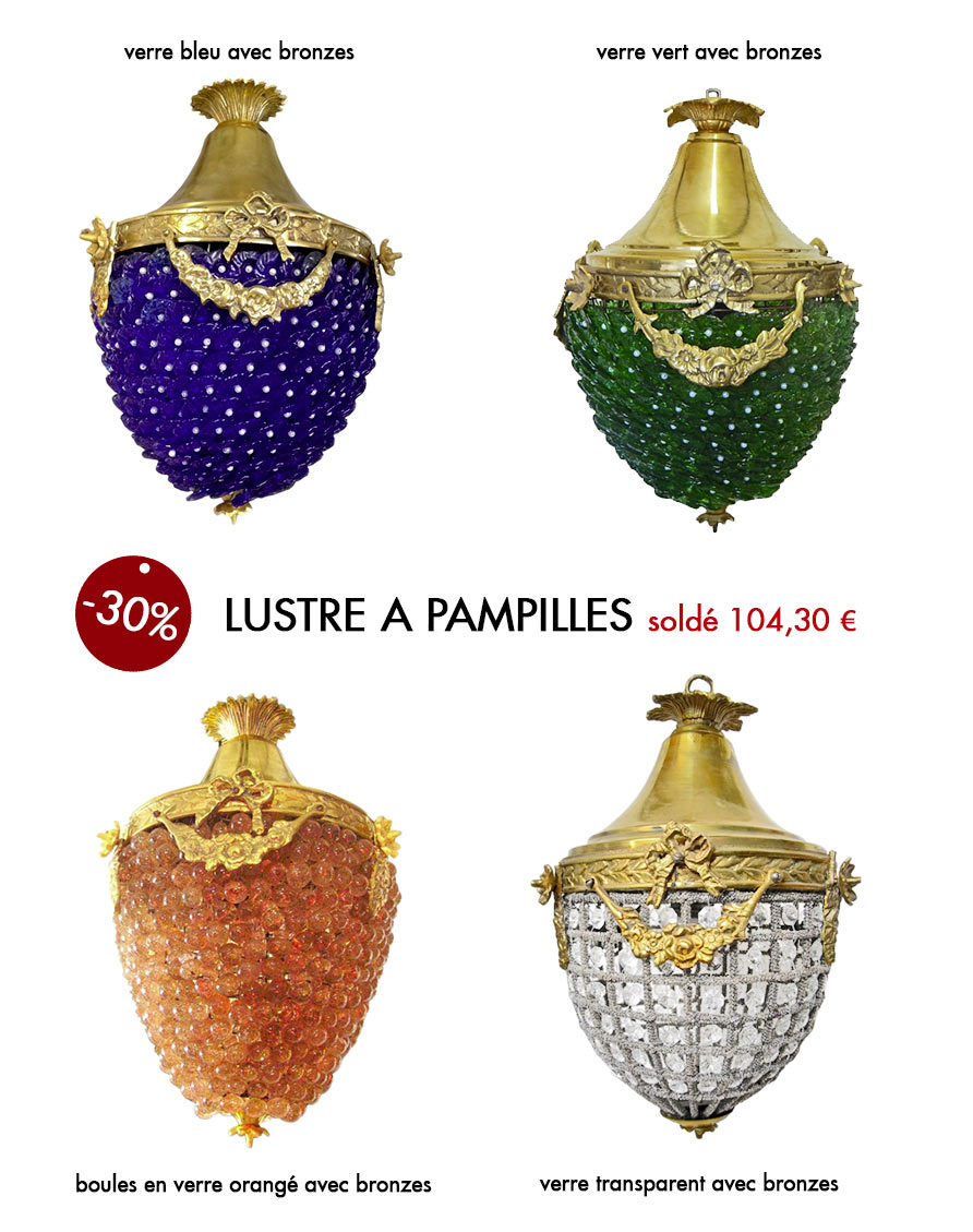 Soldes d’hiver 2ème démarque «lustre à pampilles ».